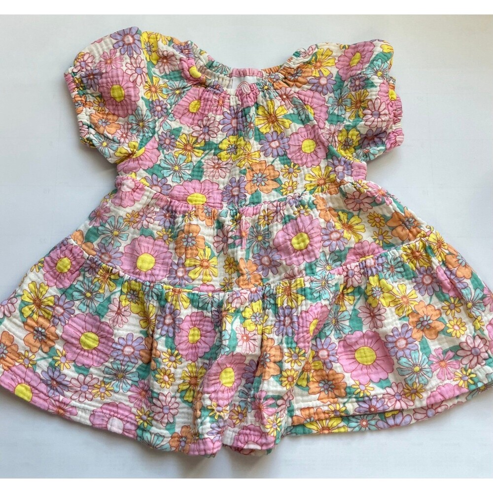 Wonder Nation Floral Baby Dress – Size 12 Months